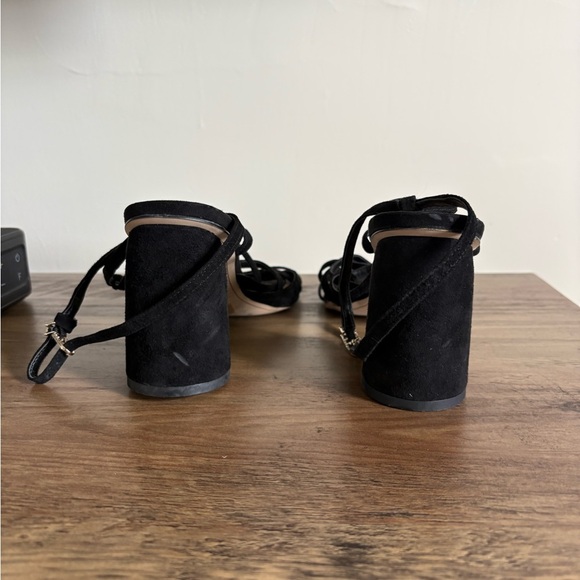 Sam Edelman Daffodil Black Suede Block Heels - Size 8.5 - Picture 5 of 8